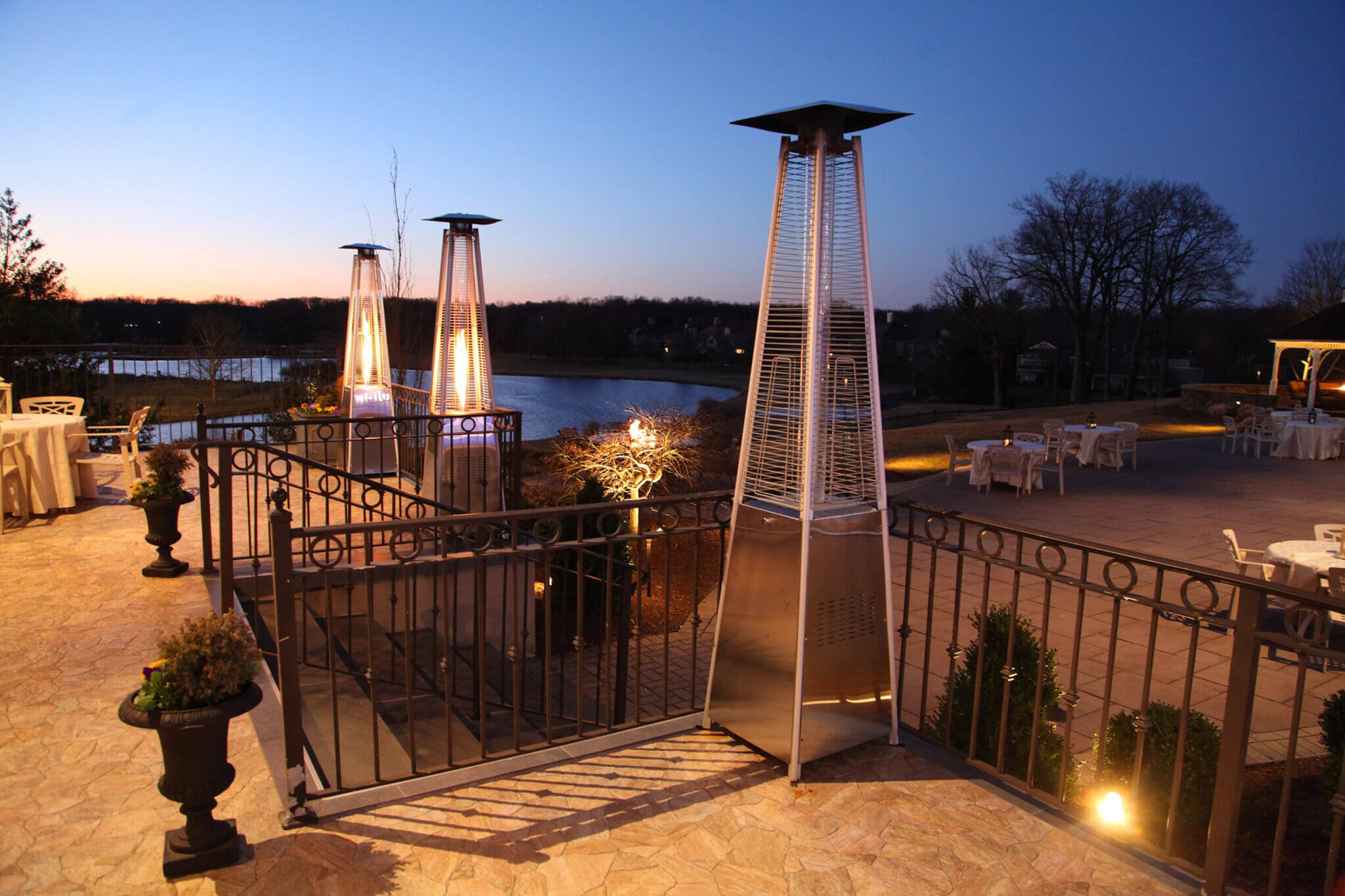heated lakeside patio at Brooklake heated lakeside patio at Brooklake