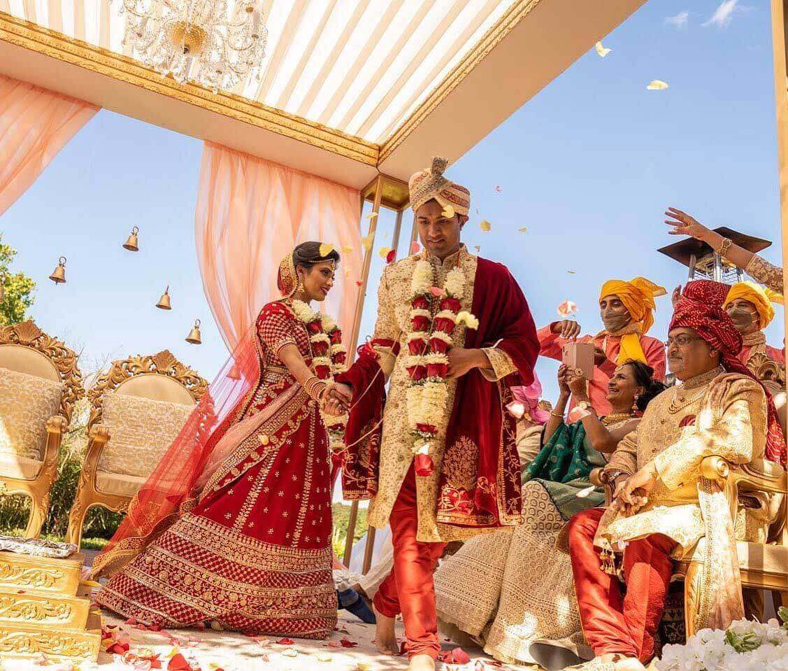 spring-indian-wedding A beautiful Indian wedding ceremony taking place at one of the stunning wedding venues in New Jersey.